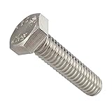 1/4-20 x 1-1/2" Hex Head Cap Screw Bolts, External Hex Drive, Stainless Steel 18-8, Full Thread, Bright Finish, Flat Point, Quantity 25 by Fastenere