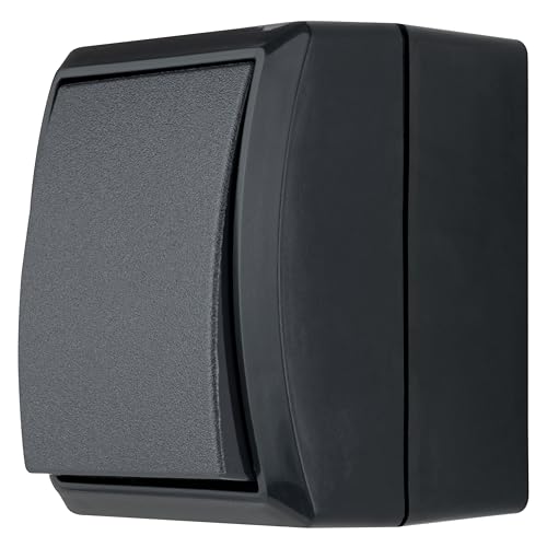 REV AquaForm - Interruptor de desconexión para ambientes húmedos (IP44, superficie superficial), color antracita