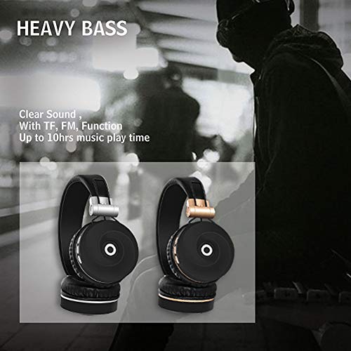 EK-MH9 Bluetooth Headset Extra Long Standby [Wireless Headset] for Outdoor/Sports/Game/Music High Fidelity, Active Noise Cancelling Headphones (Gold)