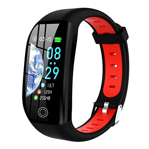 Nesee Fitness Tracker, Bluetooth 4.0 Heart Rate Monitor Bracelet, IP68 Waterproof, Touch Screen, Smart Wristband, Pedometer Sports Activity Tracker Smart Watch for Android and iOS Smartphone (Red)