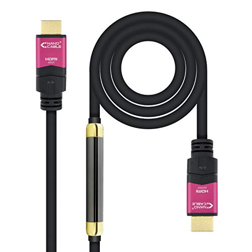 Monkey Ladder Cable HDMI 2.0, 4K@60Hz, repetidor A/A-A/M, negro, 25m; ideal para conectar dispositivos de alta definición y extender señal de video.
