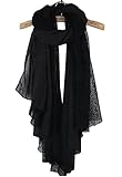 NOVAWO® New Women Lady Ultra Long Gorgeous lace style Soft scarves shawl (Black)