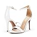 DREAM PAIRS Women's Karrie White Pat High Stiletto Pump Heel Sandals Size 6.5 B(M) US