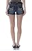 WallFlower Juniors Belted Frayed Denim Short Shorts