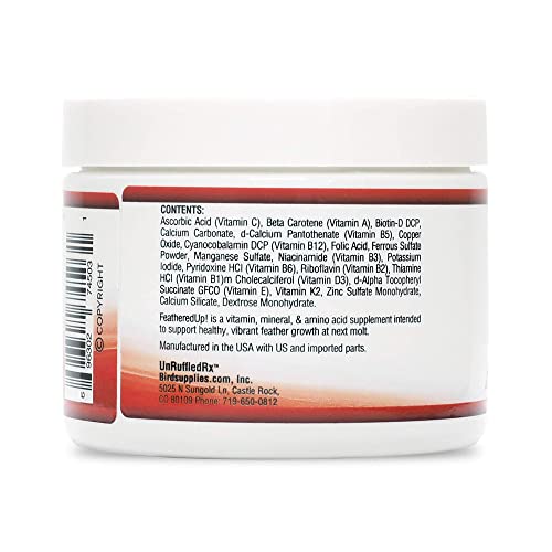 UnRuffledRx FeatherUp! Bird Multivitamin with Biotin for Beautiful