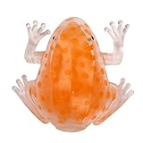 WFFO Novelty 8cm Bead Stress Ball Sticky Squeeze Frogs Squeezing Stress Relief Toy (Orange)