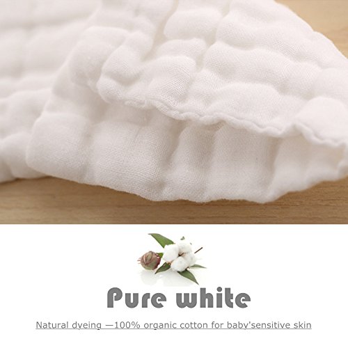 Baby Bath Towels and Washcloths Set Also For Baby Swaddle Blanket and Baby Face Cloth, (5 PC Value Pack ) Super Soft 100% Organic Muslin Cotton - Ideal for Baby Care Gift Sets By MUKIN - Thumbnail 7