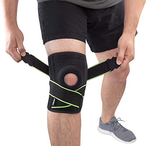 Knee Brace Compression Sleeve Support - Adjustable Strapping Sleeves Women Men Braces with Dual Side Stabilizers & Patella Gel Pads for Arthritis, ACL, LCL, MCL, Meniscus Tear, Joint Pain Relief