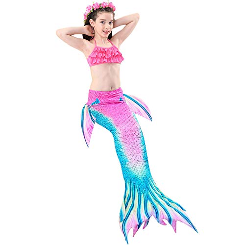 image for iGeeKid Garlagy 3 Pcs Girls Swimsuit Mermaid Tails for Swimming Bikini