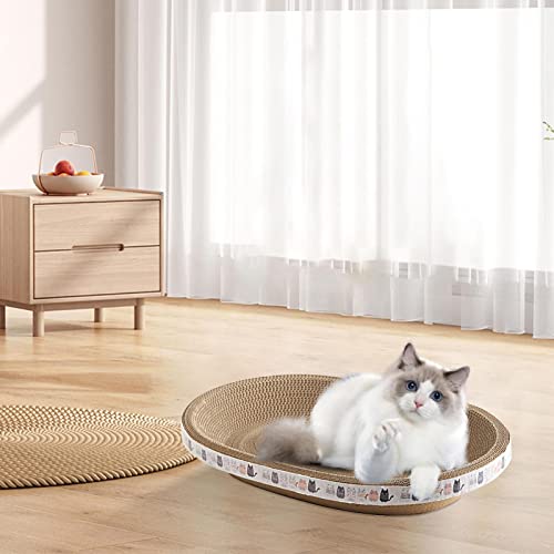 Cardboard Cat Scratcher,High-Density Oval-Shaped Cat Scratcher