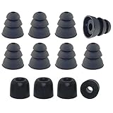Black, Medium - Earphones Plus Brand Replacement Earphone Cushions: 2 Pair Memory Foam Earbuds and 4 Pair Triple Flange Earphone Tips (Please See Product Details for Connector Sizes)