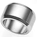 15mm Stainless Steel Classical Plain Matte Black Brushed Ring Wedding Band (Silver, 11)