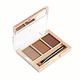 Tonsee Makeup 3 Colors Eyebrow Powder Concealer Palette With Mirror Eyebrow Brush (B)