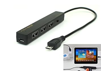 【クリックで詳細表示】ACASIS H027 充電機能付きOTG MicroUSB HUB 3ports 3モード切替スイッチ付