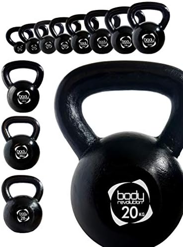 Body Revolution Kettlebells - Cast Iron Kettlebell for Strength and Cardio Training - Kettle Bells Available as Singles or Full Set
