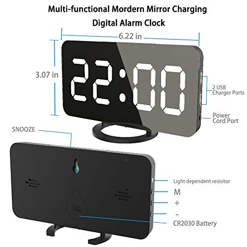 image for CSHID-US Digital Alarm Clock, Large 6.5