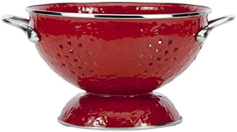 Golden Rabbit Enamelware - 3qt Colander (Solid Red)