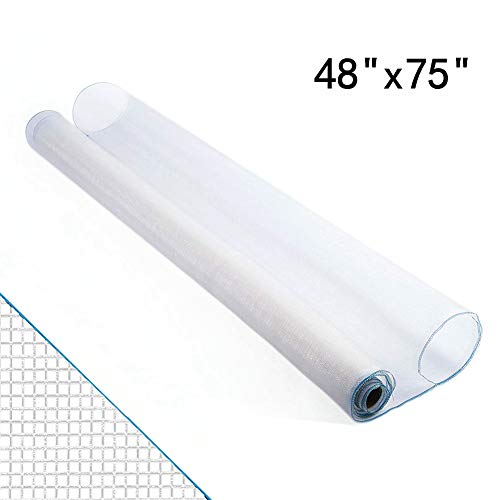 Shatex Roll Window Screen Mesh, DIY Nylon Screen Replacement Mesh Fabric, Anti-Mosquito/Insect Barrier, 48"x75", White