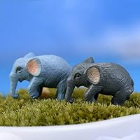Craft Resin - 2pcs Mini Elephant Animal Resin Crafts Decoration Doll House Terrarium Decor Ornament Toys - Dolls Resin Craft Crafts Miniatures Figurines Miniatures Doll Elephant Decor Terr