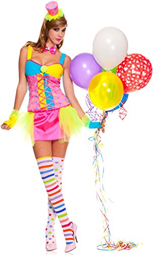 ToBeInStyle Women's Clown Tutu Dress Includes: Gloves, Hat And Thigh Hi - Xs