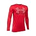 Under Armour Boys Breakthrough Logo Long Sleeve Tee, Red, Youth X-Large