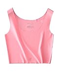 Micmall Cami Camisole Short Cotton Round-Neck Design Seamless Women's Tank Top Pink L