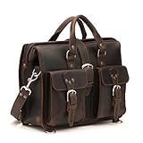 Saddleback Leather Co. Flight Bag 15-inch Full Grain Leather Expandable Laptop Briefcase for Men Includes 100 Year Warranty