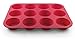 Grazia G-3002 PREMIUM Silicone 12-Cup Muffin Pan, Red