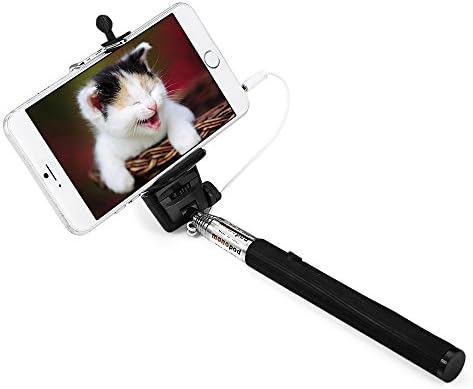 Apsmart 40inch no battery aux cable wired Selfie stick for smart phone (Black)