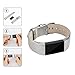 iGK Leather Replacement Bands Compatible for Fitbit Charge 2, Genuine Leather Wristbands Gold