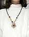 QTMY Diamond Beaded Boho Pendant Long Necklace Jewelry for Women (Flowers)