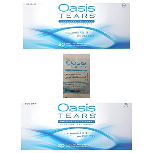 image for 65 Vials Oasis TEARS Preservative-Free Lubricant Eye Drops (2 Boxes, 3
