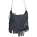 Faux Suede Large Bohemian Fringed Crossbody Purse