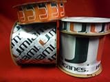 Offray Printed Craft Ribbon Pack, 12-Yard, University of Miami Hurricanes