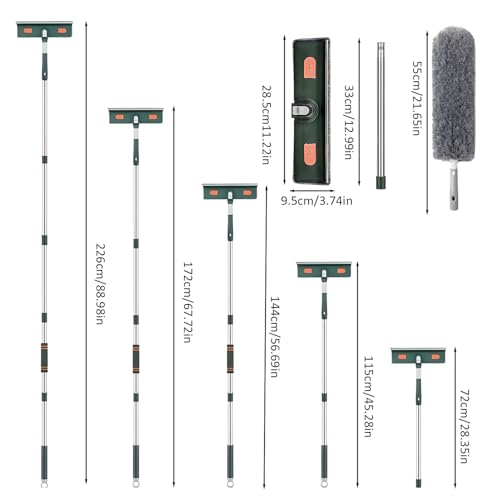 Genérico Limpiador Multiusos para Espejos y Azulejos con Mango Extensible - Herramienta de Limpieza de Esquinas para Baño, Cocina y Vidrio de Auto Kit fácil de Instalar