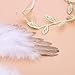 chinatera Newborn Angel Feather Wings Photography Props with Crystal Leaves Headband (Gold