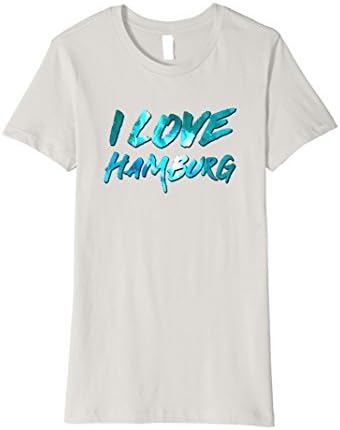 Womens I love Hamburg shirt Medium Silver