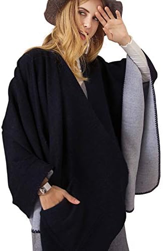 Pashmina Cashmere Blanket Infinity Scarf - Women Open Front Oversized Blanket Poncho Cape Shawl Cardigan Coat