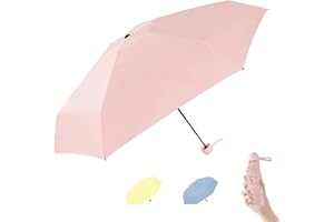 Pumi-geous Mini Travel Umbrella Rain Compact Umbrella UV Protection Lightweight Folding Portable small Umbrellas for purse car backpack for Girls Women
