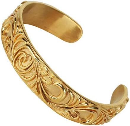 Amazon Silverkyasya 唐草 バングル ゴールド アラベスク ブレスレット 金18k Gp メンズ バングル ゴールド 唐草模様 人気 バングル 通販