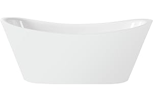 Simpol Home 71" Acrylic Freestanding Bathtub Contemporary Soaking White Tub