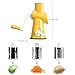 Rotary Cheese Grater Round Mandolin Drum Slicer Vegetable Shredder Cutter Nut Chopper with 3 Interchangeable Shape Stainless Steel Drums