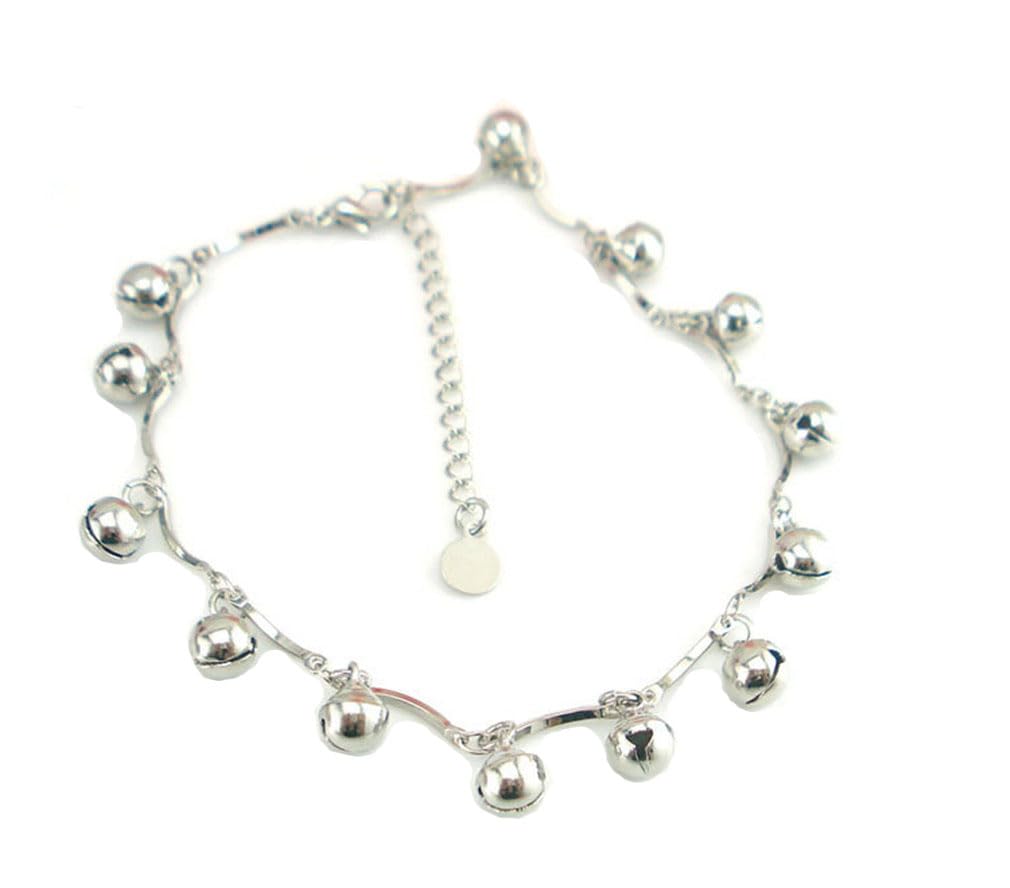 Boowhol Unisex Bell Friend Anklet Ankle Bracelet Adjustable 925 Sterling Silver Bracelet