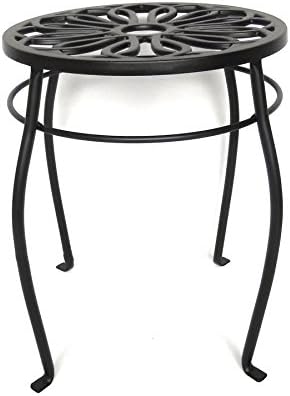 Garden Treasures 15-in Black Indoor/Outdoor Round Steel Plant Stand