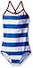 Kanu Surf Girls Beach Sport Banded 1 Piece Swimsuit, Layla Blue Stripe, 4T