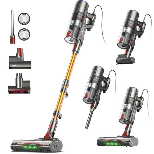 FamiVac FV2 Aspiradora con Cable, 65Kpa/600W Aspirador Potente con Cepillo para Colchón, 1,3KG Ligera, Cable 7M, 1,5L, Cepillo Antienredos & Autoportante para Alfombras, Suelos, Pelos de Mascotas