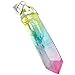 SUNYIK Rainbow Angel Aura Quartz Pendant,Raw Point Rock Crystal Necklace,Titanium Healing Jewelry