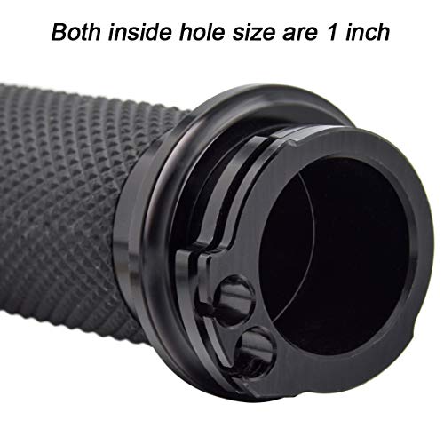 Lalaparts Pair 1" Black CNC Hand Grips Handlebar Compatible for Harley Touring Sportster Dyna Softail VRSC XL XR