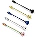 Ruifan Assorted Color Screw Industrial Barbell Earring 14 Gauge Cartilage Body Piercing 1.5 Inch(38mm) Lot of 5