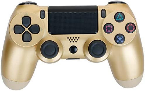 PS4 Controller,Bluetooth Wireless Controller for Playstation 4 Compatible with Windows PC & Android OS with USB Cable (Gold)
